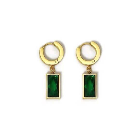 Anthropologie Jewelry - Elegant Gold and Green Earrings N1371